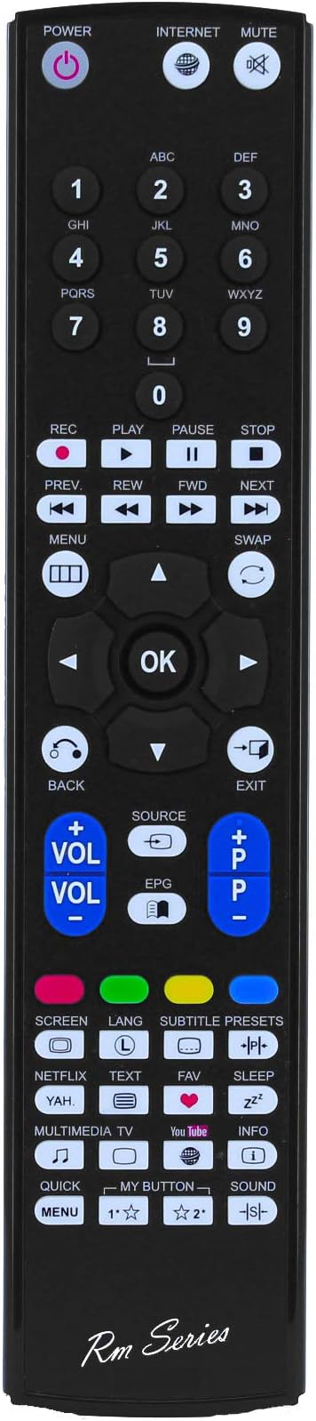RM-SeriesReplacement Remote Control Compatible with Telestar DIGINOVA 23CI+