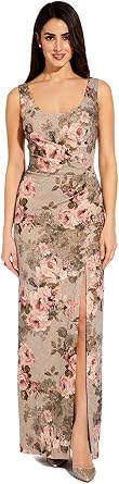 Adrianna Papell Womens Matalasse Long Dress