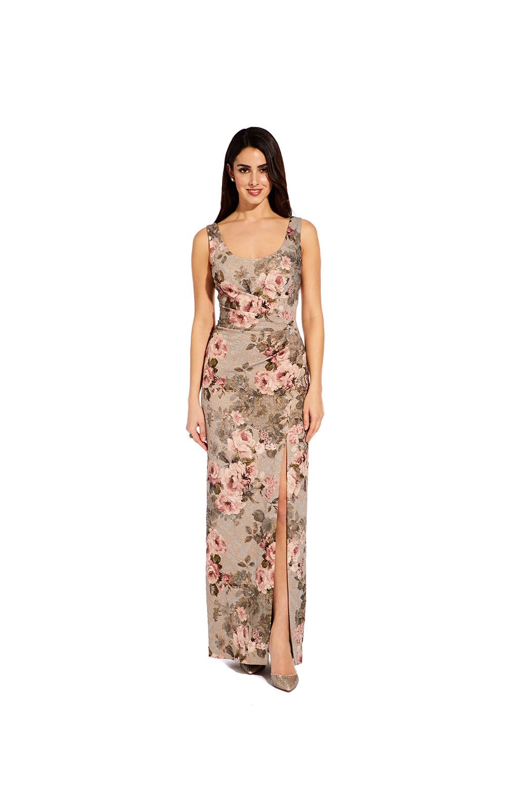 Photo 1 of Adrianna Papell Metallic Floral Matelassé Gown