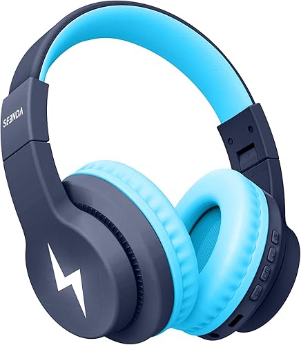 Miniatura 8 de seenda Auriculares Bluetooth para niños, coloridos auriculares inalámbricos sobre la oreja con volumen limitado de 85 dB94 dB, tiempo de