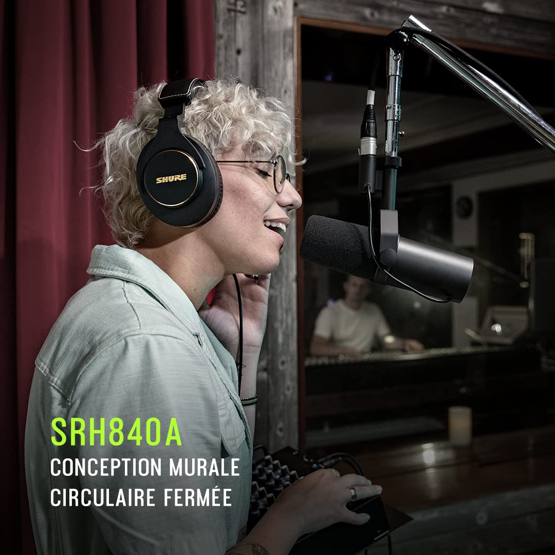 Shure Srh840A Écheur Enreille sur-Earre pour Écoute et Sucherination, Cassement Professionne