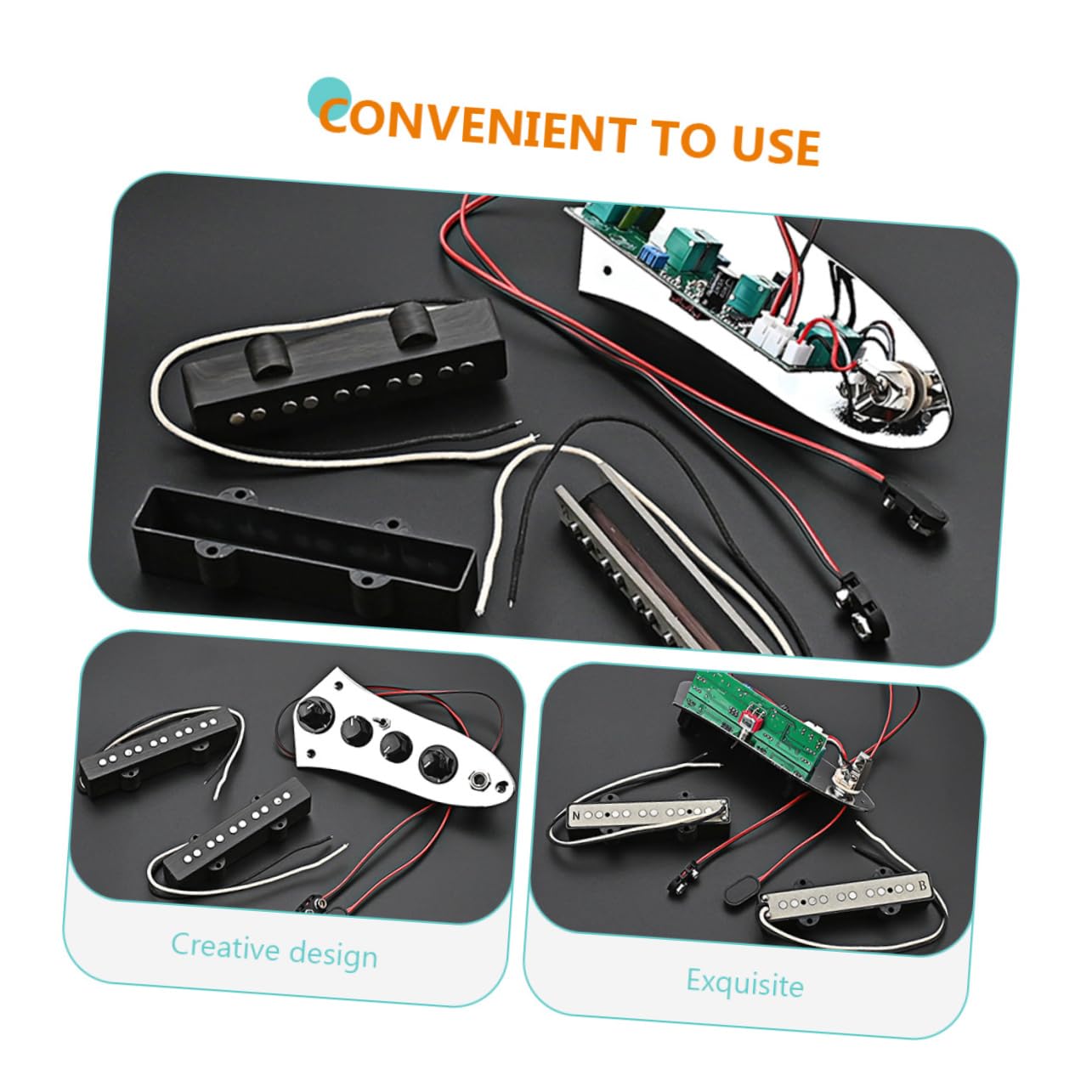 SUPVOX Set di Pickup per Basso Jb a 5 Corde, Ferro Argento, Leggero e Pratico per Amanti del Basso Elettrico