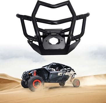 Front Pre-Runner Bumper Kit Black Bumper Bar Compatible with Can Am Maverick X3 Max Turbo R RR 2017-2025 Combined Heavy Duty Front End Bumper Bar Brush Guard Protector Replace for #715002878