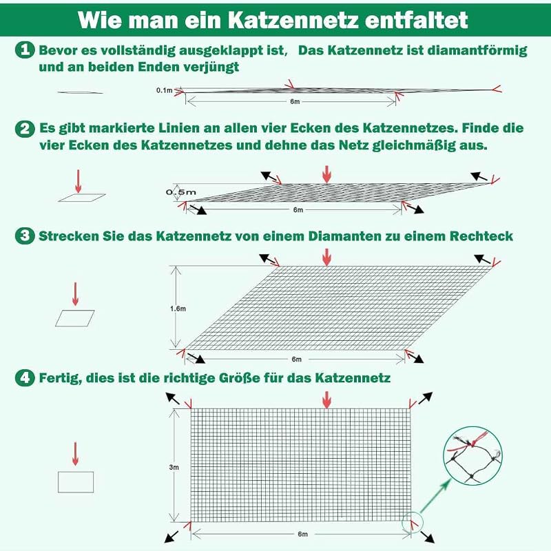 Tatamiyya Macskavédő Háló Erkélyre 6x3m - Dróterősítésű, UV-Álló, Időjárásálló Védőháló Ablakokra és Erkélyekre, Fekete