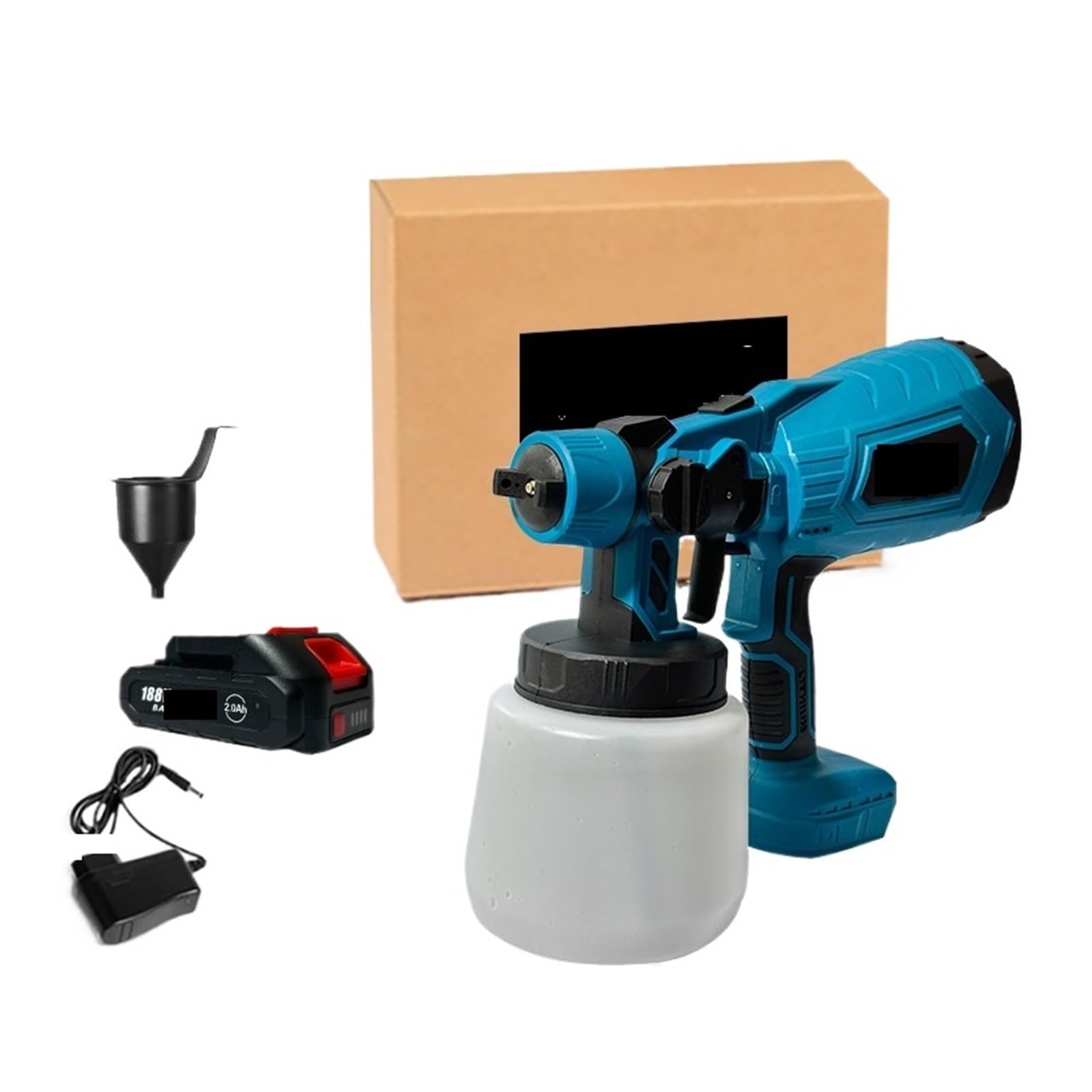 1000ML Elektryczny Pistolet Natryskowy Bezprzewodowy Pistolet Do Malowania Meble Samochodowe Powłoka Stalowa Aerograf Kompatybilny Z Akumulatorem 18V łAtwa W UżYciu(1 Battery Set-188VF)
