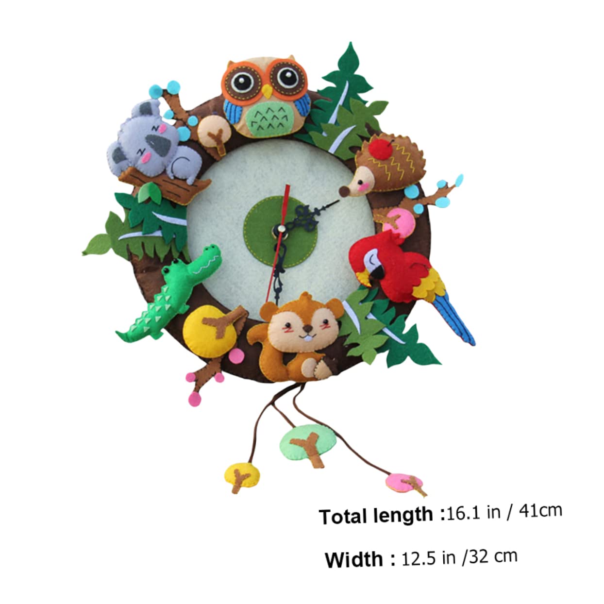 Uonlytech Craft Supplies Animal Wall Clock Decor Non-Woven DIY Bag for Patience Concentration