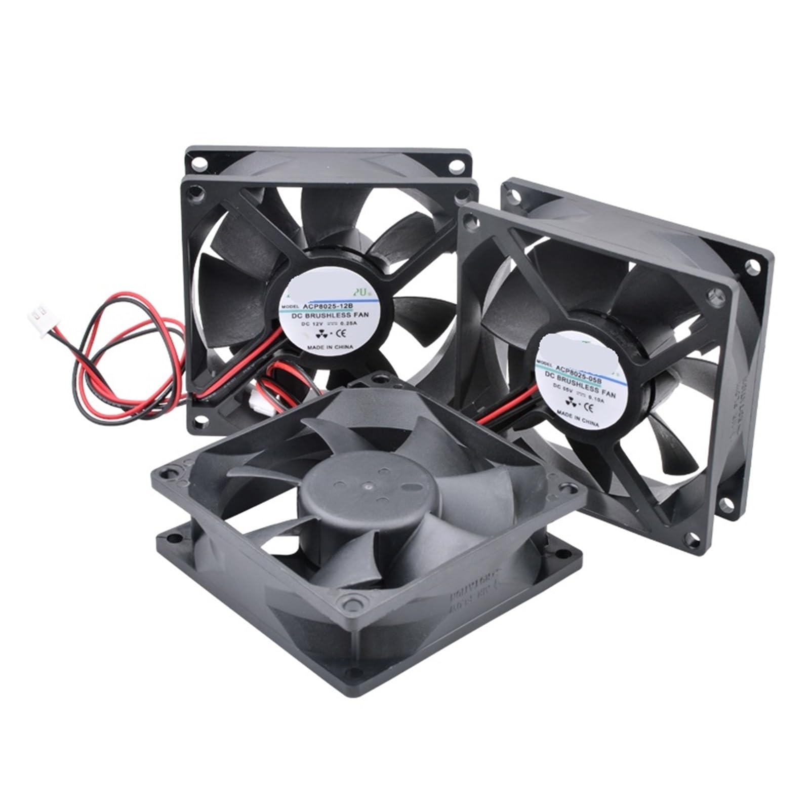 JJKKOZVQF 1PCS 8025 8cm 80mm fan 80x80x25mm DC5V 12V 24V 2pin Cooling fan suitable(5V Sleeve)
