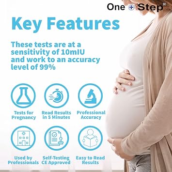 One Step Pregnancy Test Midstream - Early Detection, Enhanced Sensitivity, Rapid Results - Pack of 10