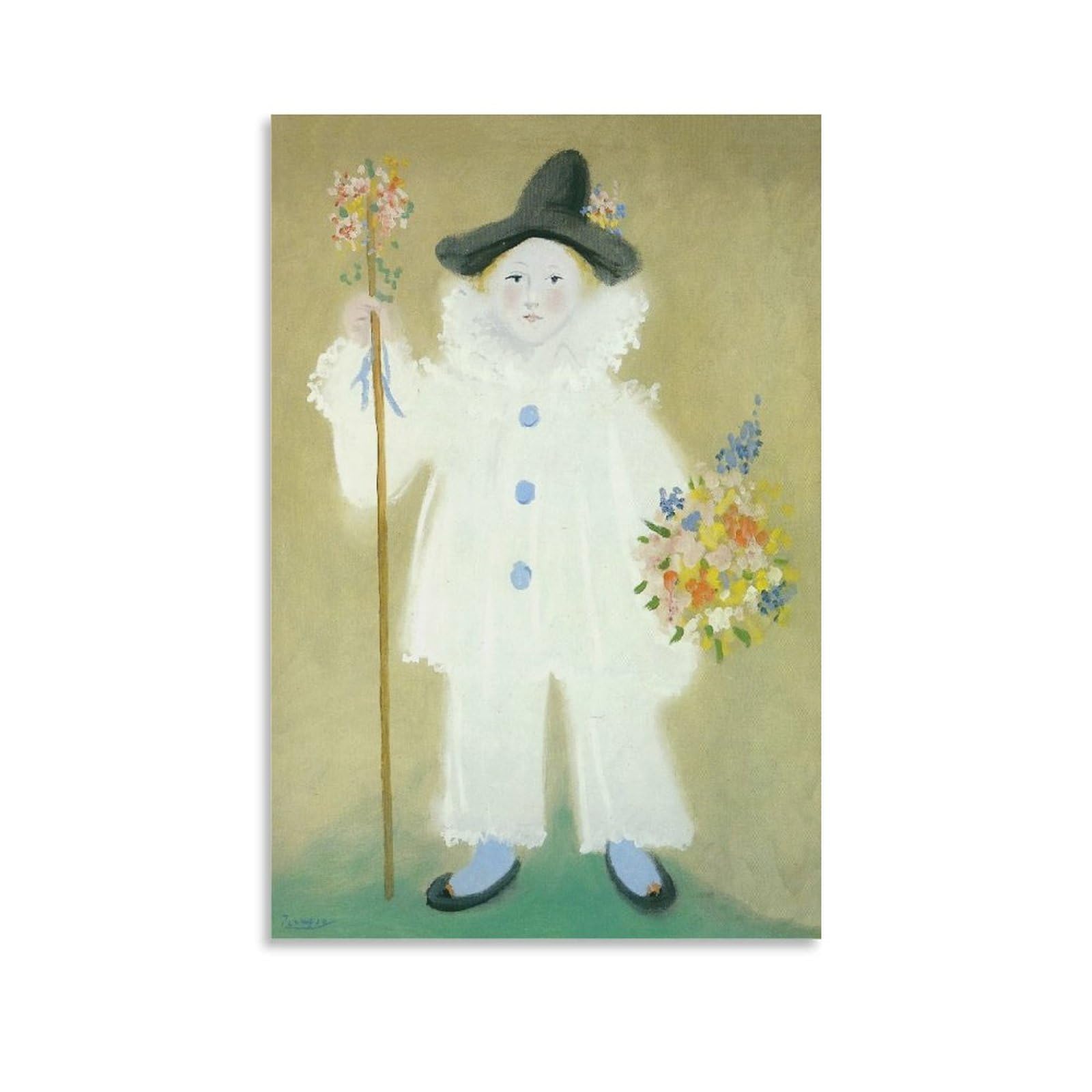 Amazon.co.jp: 画家パブロ・ピカソ 世界の名画 ピエロとしてのパウロの