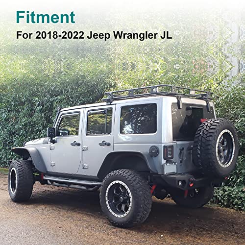 In-Channel Rain Guards Side Window Deflector + Roof Rain Diverter Fit For 2018-2022 Jeep Wrangler Jl | Gladiator Jt 2020-2022 | Jk 2007-2017 (4-Door) Black Window Vents Visor Low Profile Body Kit Trim #TOP1