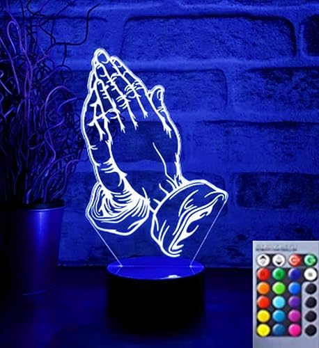 3D orar mano noche luz lámpara ilusión 16 colores cambiante mesa decoración lámparas acrílico plana ABS base cable USB regalo cumpleaños juguetes