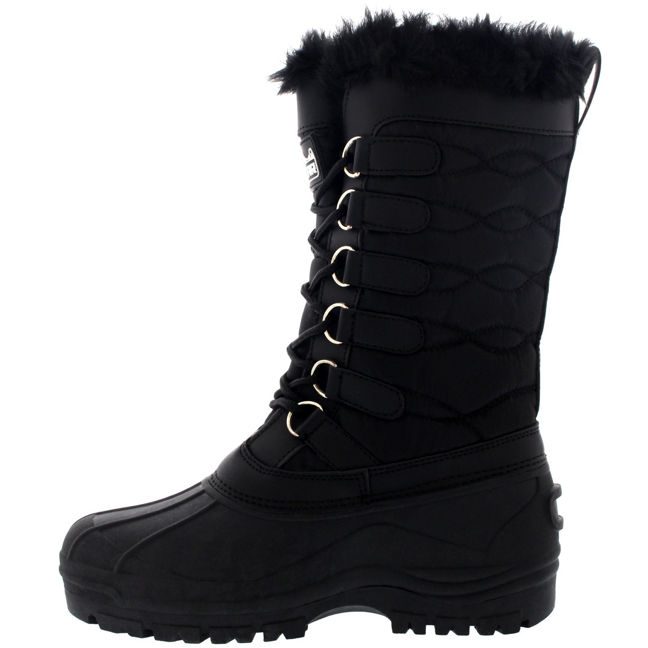 Donna Nylon Tempo Freddo All'Aperto Neve Polsino in Pelliccia Stivali