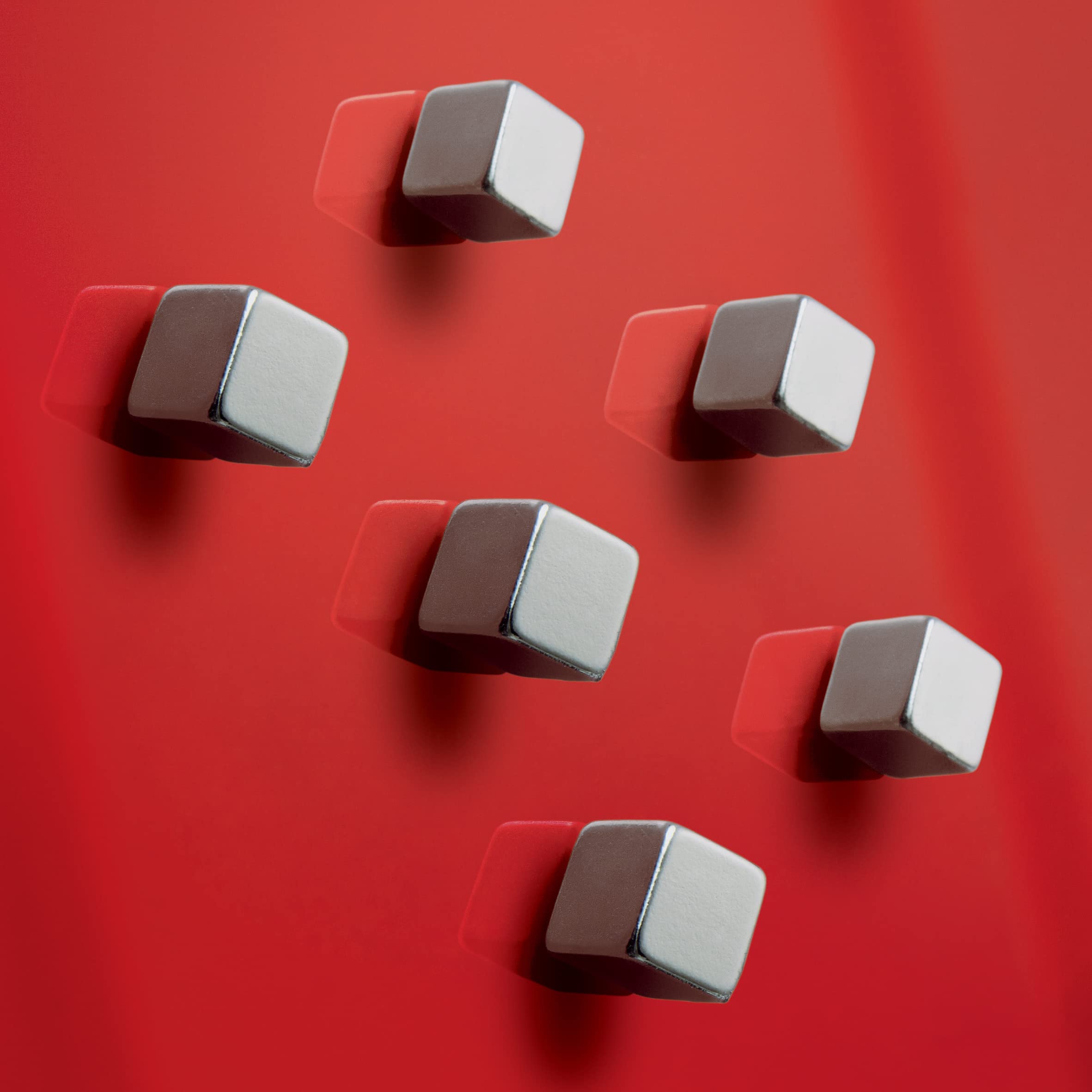 SIGEL BA192 Neodymium magnet, 1 x 1 x 1 cm, cube, C5 "strong" (N42), for Glass magnetic Boards silver, 6 Pieces - Image 2