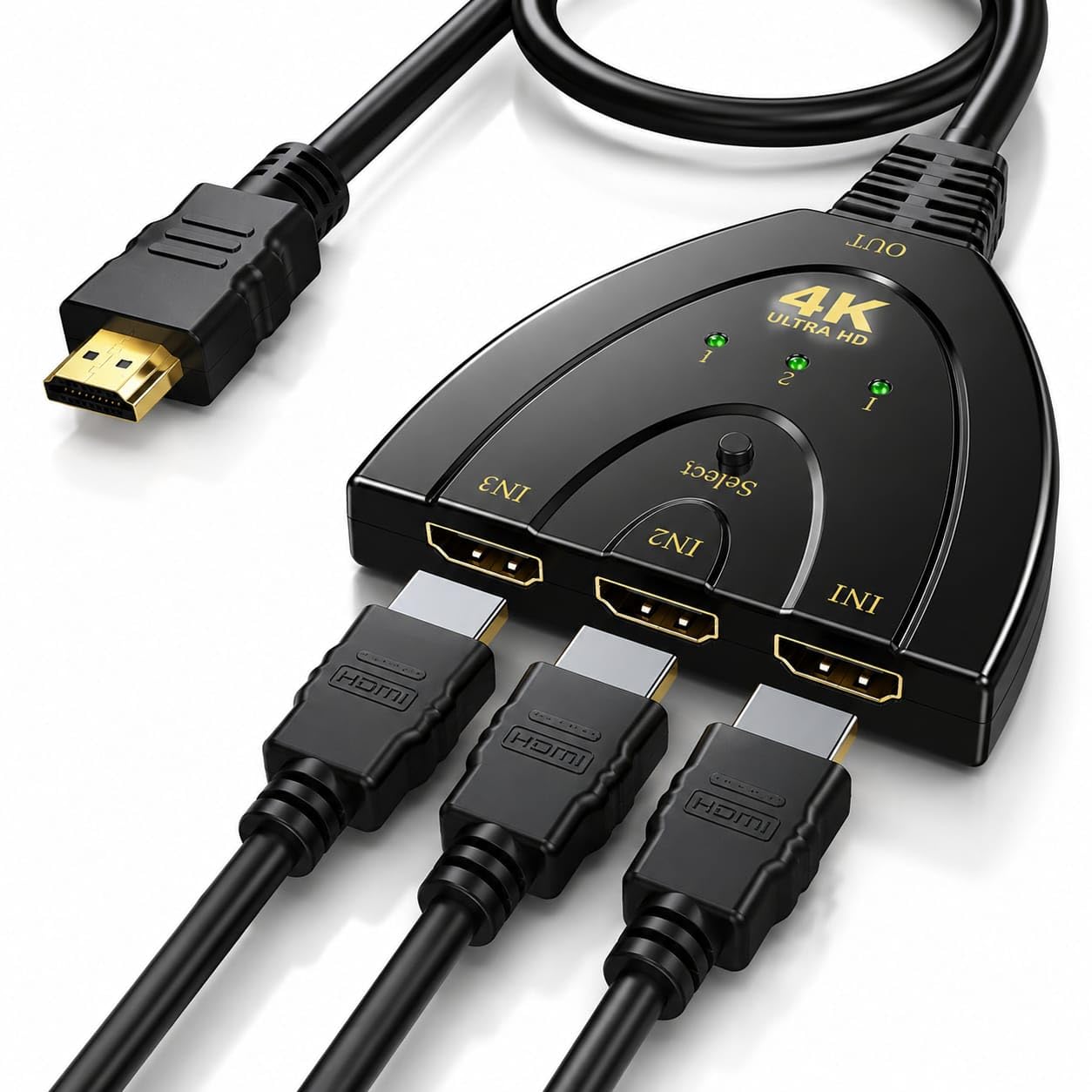 FORIDA HDMI Y Splitter Cable 1 in 3 Out, 4K 1080P 3D HDTV Dual Port Adapter, 1 Male to 3 Female HDMI Converter Switch for TV Monitor Laptop PS3 PS4 PC VR Display HDTV-image-4