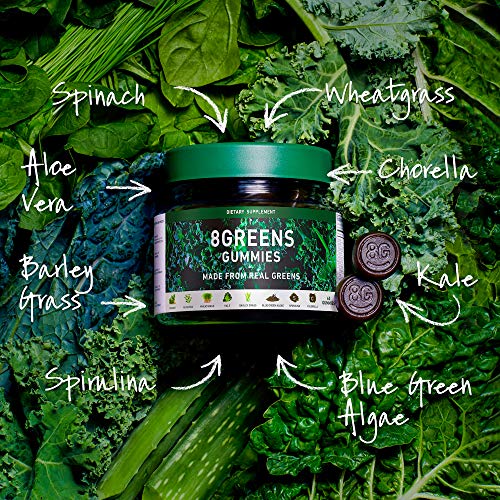 8Greens Gummies - World's First Gummies Made from Real Greens to Support Immunity & Energy for Adults and Kids (60 Count)