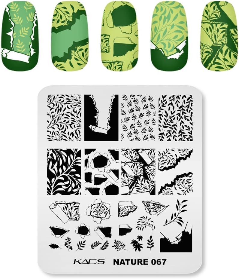 KADS 4pc Nail Stamping Plates Nature Series Scenery Design DIY Tool
