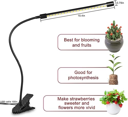 Miniatura 6 de LONSRIVE Luces de cultivo para plantas de interior (paquete de 3) luces LED de cultivo de plantas, 9 ajustes regulables, lámpara de crecimiento de