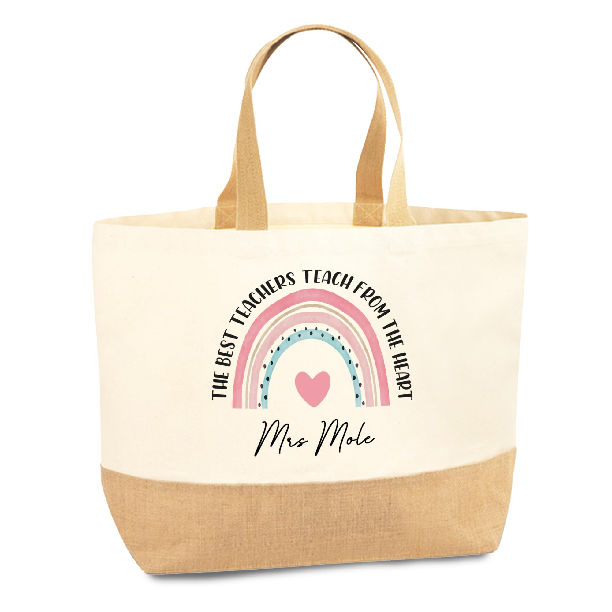 Print Maniacs Personalised Jute Tote Bag with Floral Design – Custom Name Gift for Mum, Grandma, Nanny & More – Ideal present for Mother’s Day & Birthdays