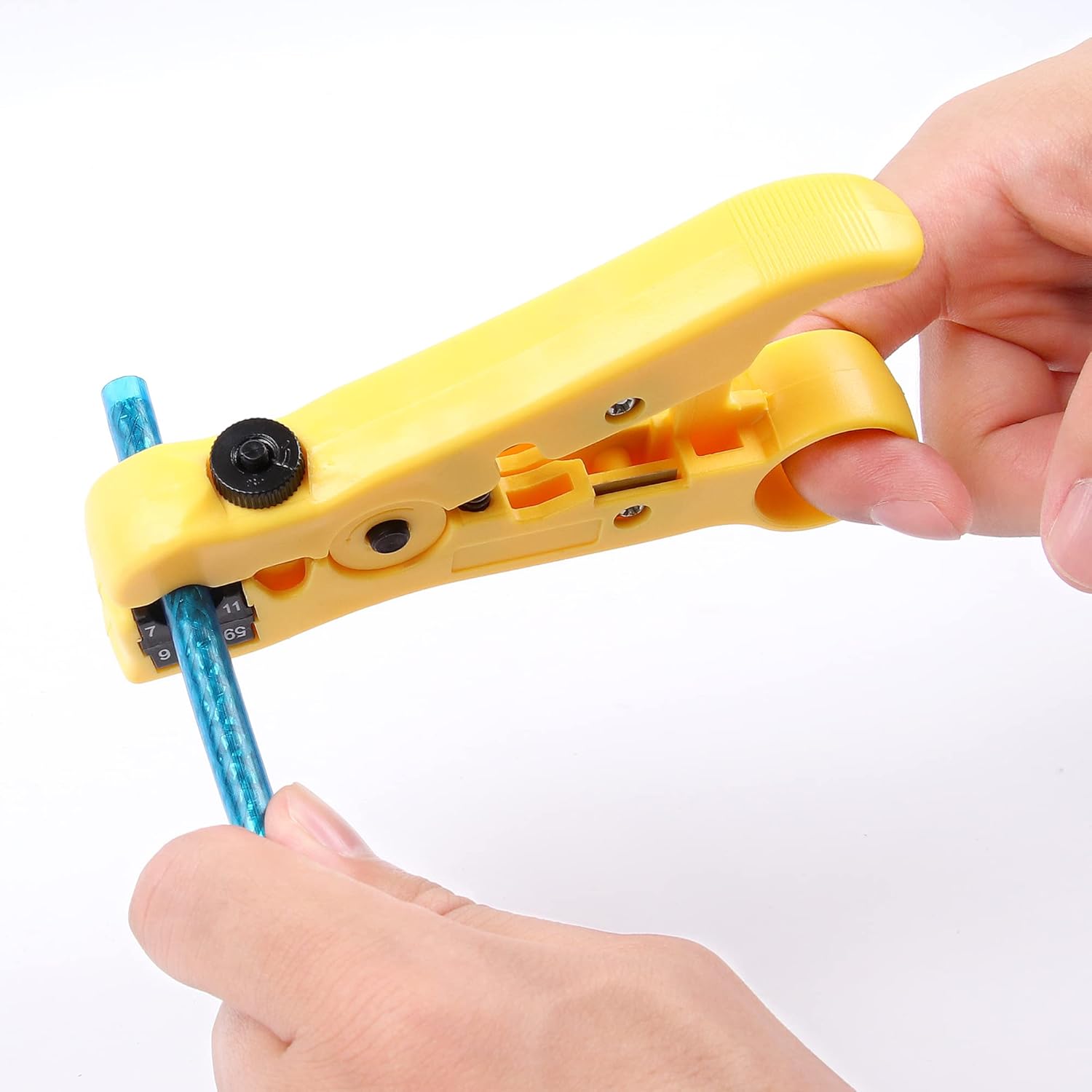 Knoweasy Coaxial Compression Tool Kit with Coax Cable Crimper, F-Type Crimper for RG6 RG59 RG11 and Coaxial Cable Stripper