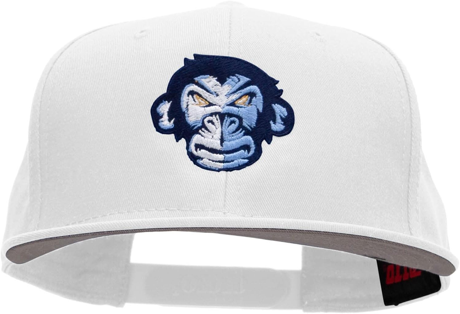 Monkey Blue Embroidered Superior Cotton Twill Flat Bill Snapback Prostyle Cap