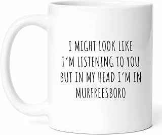 I'm Thinking About Murfreesboro Mug - Tennessee City Coffee Cup - Resident Funny Gift From Family - Historic Town Tea Mugs - Southern Hospitality Cups - 11 Oz Ceramic Gifts For Residents, Birthday