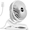 Ventilador con clip USB BESKAR, pequeño ventilador de escritorio portátil con cable, 3 velocidades, flujo de aire fuerte, pinza resistente, ultra silencioso para oficina, dormitorio, cochecito 1