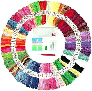 DSL 120 Skeins x 8m Colour Floss Six-Strand Embroidery Cross Stitch Threads Crafts Skeins Cross-Stitching Sewing Thread Kit with Gift Box