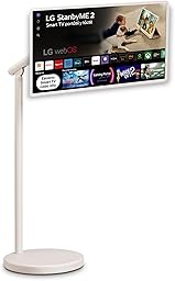 LG 27LX6TDGA - Smart Monitor StanbyMe 2, 27" QHD táctil, Smart TV Portátil, 2025, webOS 24 con IA, Dolby Vision y Dolby Atmos, 4h Batería, Peana con Ruedas, Portal Gaming, Beige