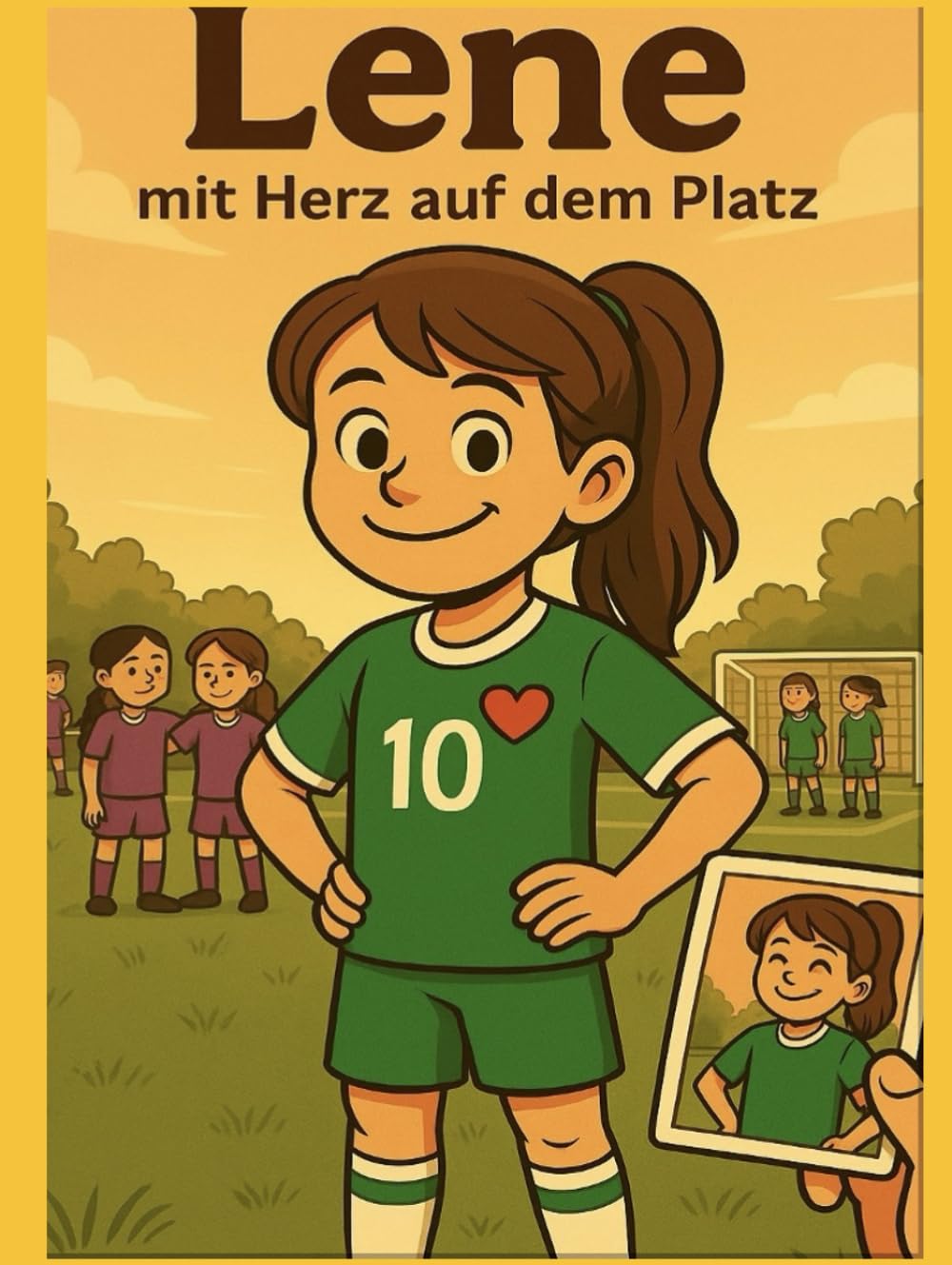 Lene mit Herz auf dem Platz