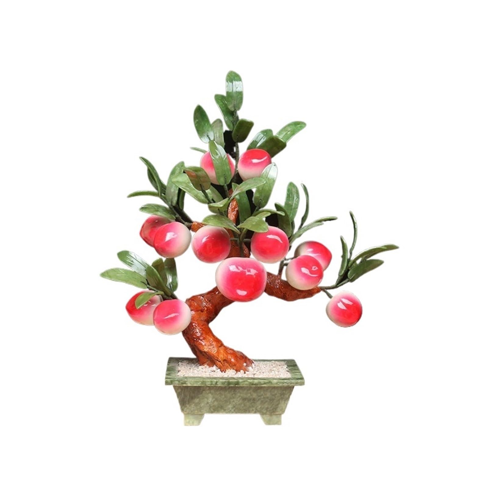 WDSOPK simulated potted plant Artificial Bonsai Tree Jade bonsai peach tree craftsmanship, artificial Artificial Plants