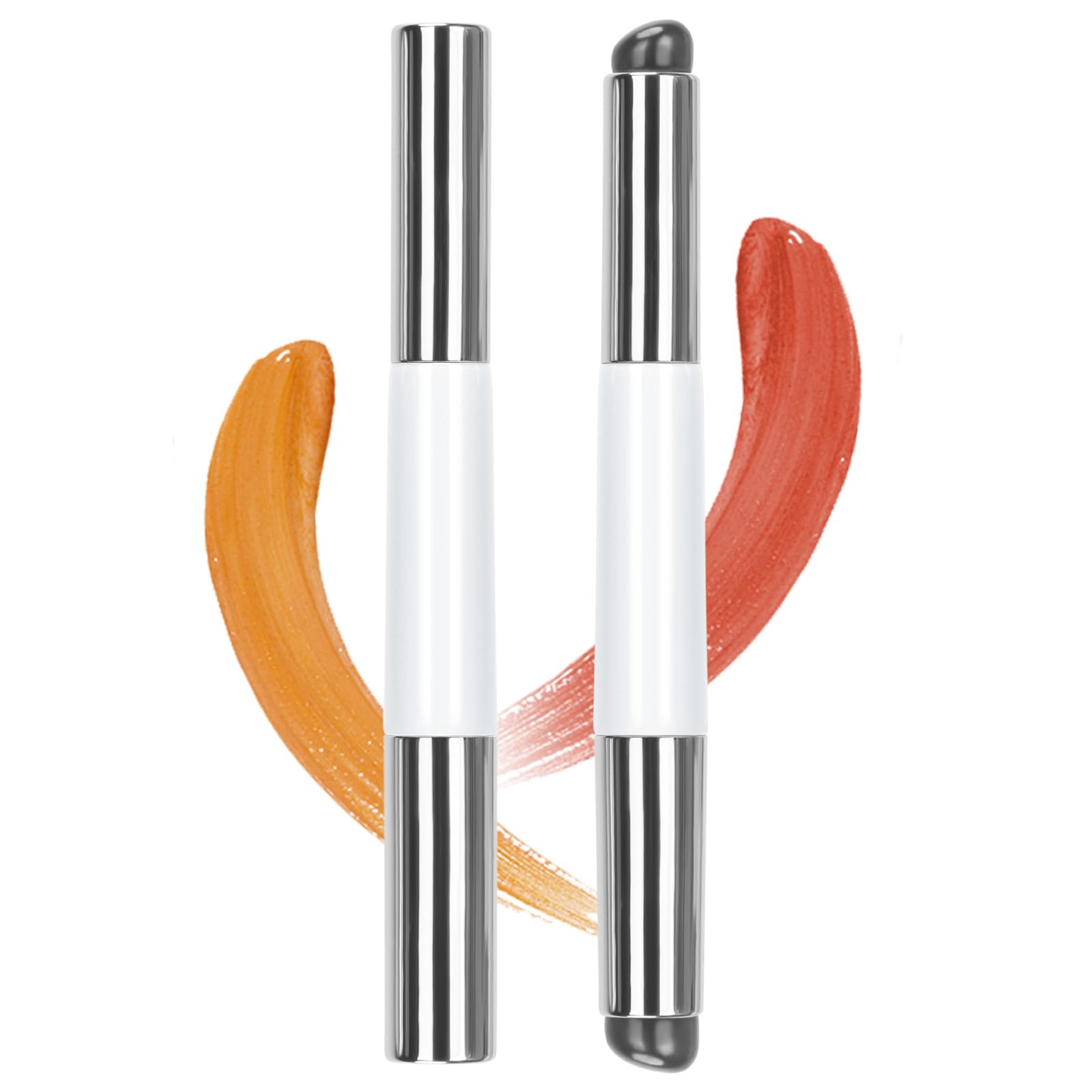 Unaone Silicone Lip Brush - Double-ended Premium Silicone Lip Applicator with 2 Lids Makeup Brush for Lip Clay