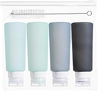 Vista 35 de Botellas exprimibles de condimentos para salsas, mini recipiente de silicona para aderezo de ensalada de 2 onzas para llevar con bolsa de sándwich