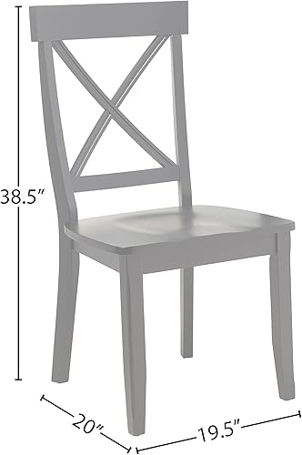 Miniatura 10 de Home Styles - Par de sillas de comedor clásicas de color negro y roble, con construcción de madera maciza, acabado de roble de cabaña, respaldo