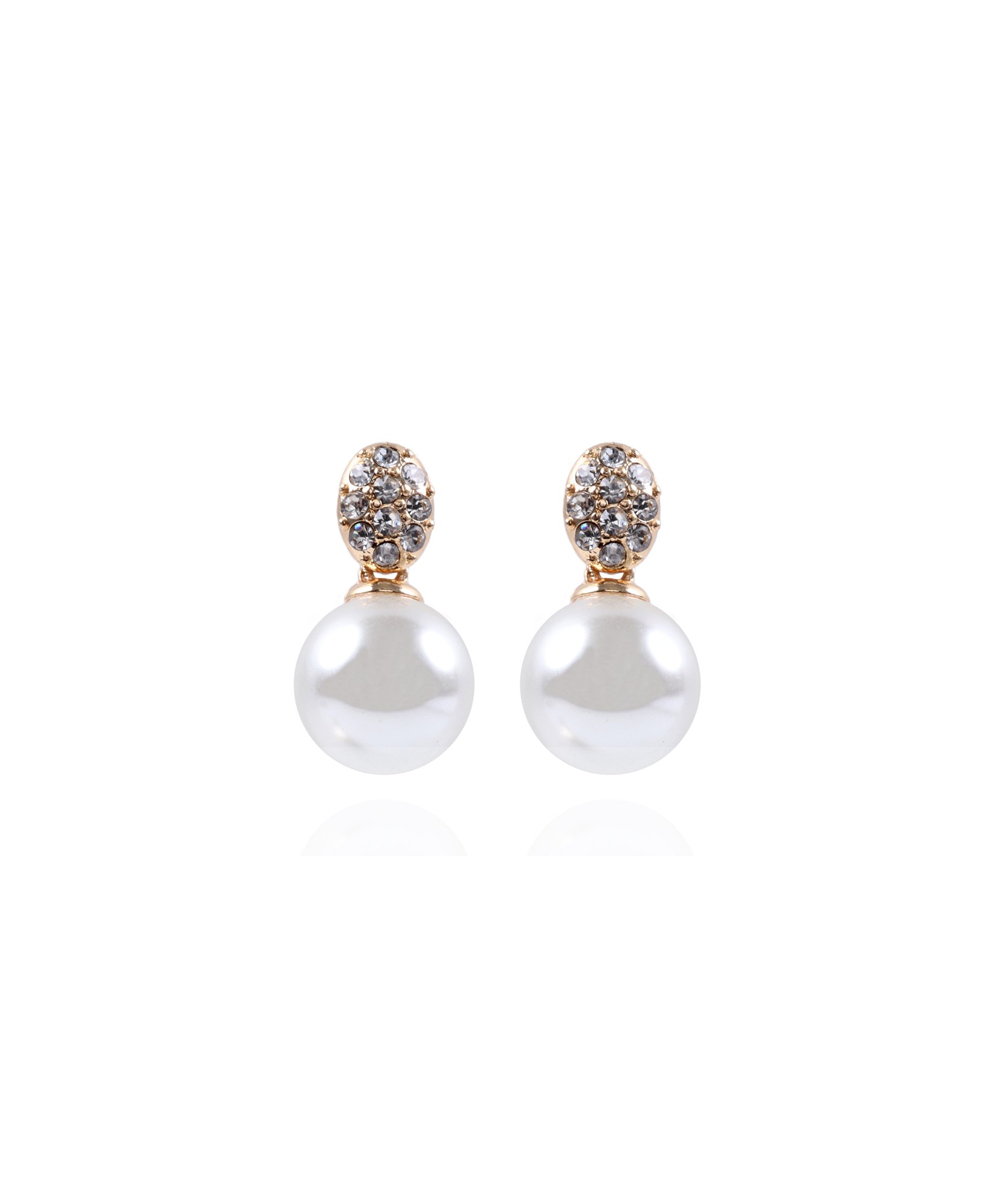 Anne Klein Women's Pearl Stud Earrings, Layered Statement Fashion Jewelry for Everyday and Evening Wear