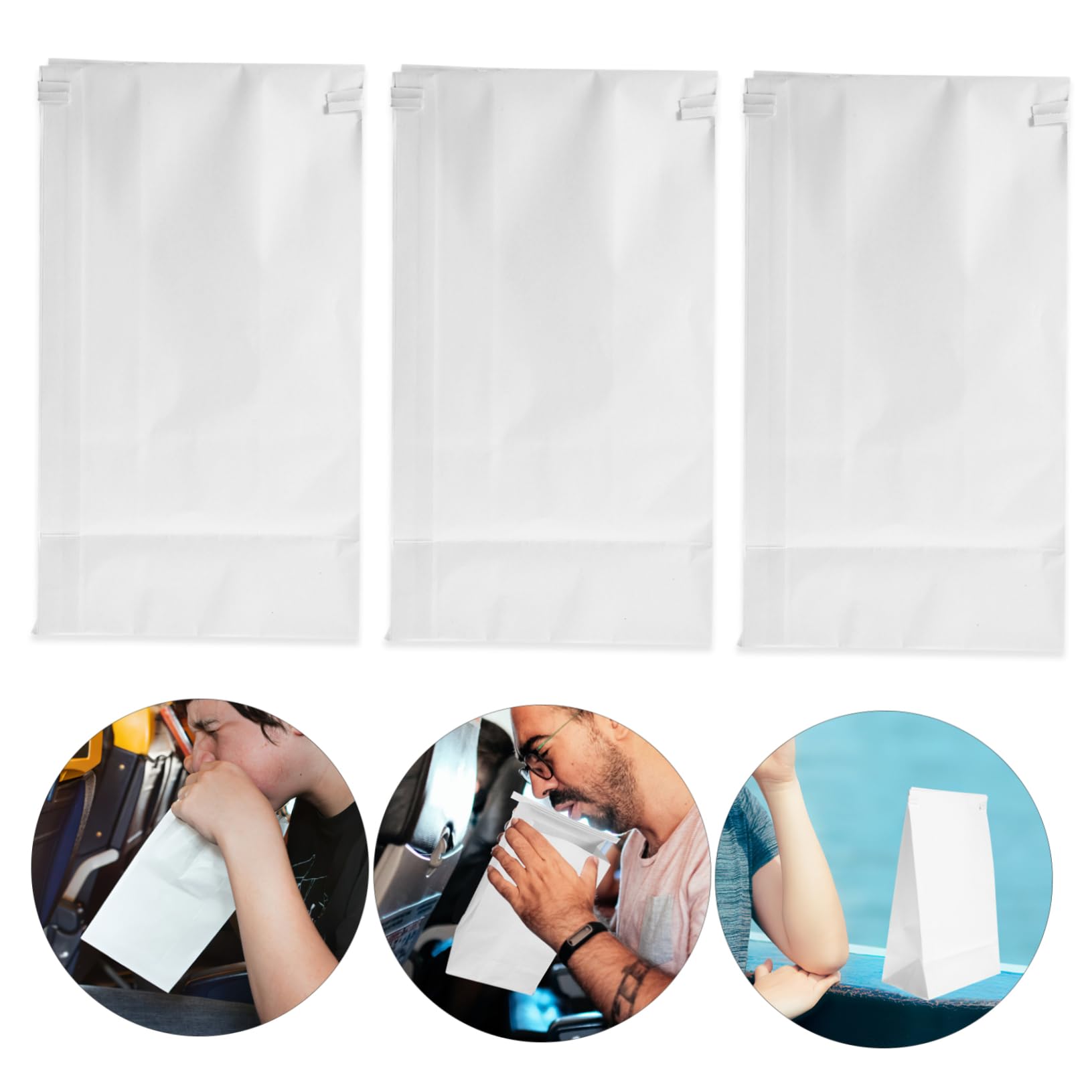 CHILDWEET 25pcs Bolsa de vómito de Viaje náuseas vómitos Bolsas de Hospital Coche portátil Papel de Embalaje Gafas Bolsas Emesis Bolsa médica Vuelo Cubo vómito avión niño