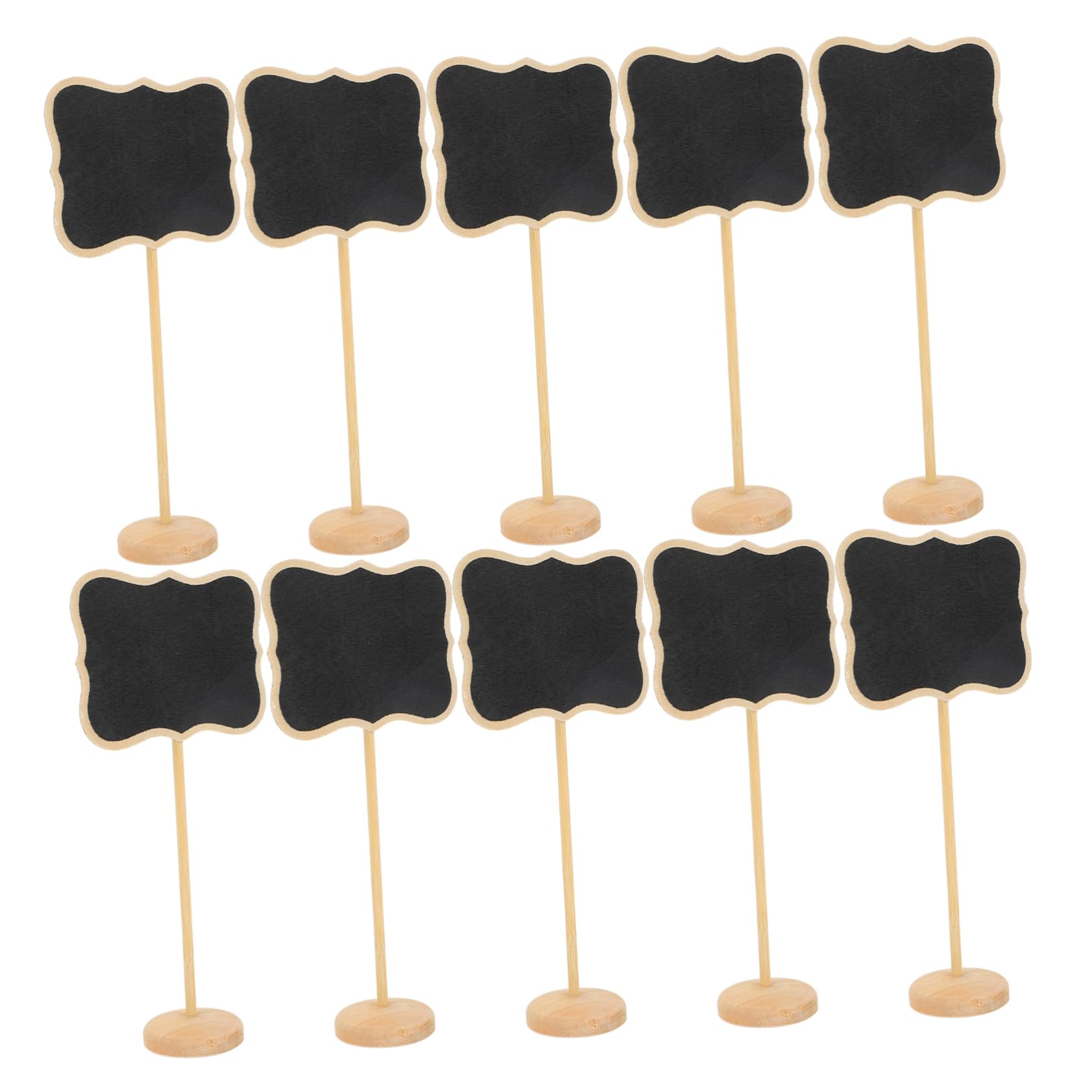 KICHOUSE 10pcs Mini Chalkboard Signs Set Small Blackboard Message Card for Home Decor Party Wedding Anniversary Event Wooden Stand