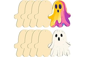 Large Wooden Halloween Cutouts: Intricate Ghostly Shapes to Enhance Your Halloween Decor and DIY Creations