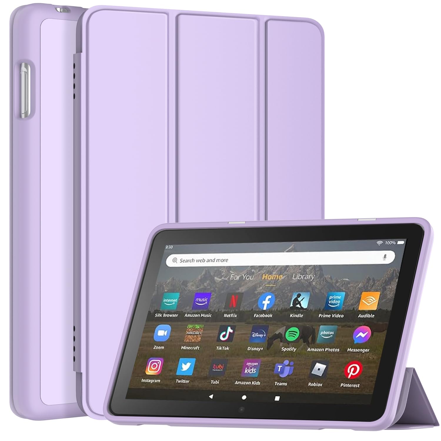Protection tablette 8 pouces haut de gamme rigide violet clair - 7