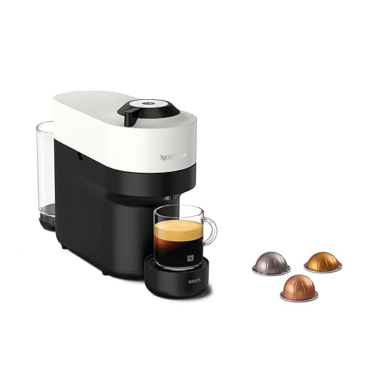 Nespresso Krups Vertuo Pop XN9201K, Macchina caffè, Coconut White, Sistema Capsule Vertuo, Serbatoio acqua 0.56L