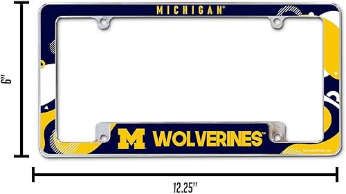 Miniatura 78 de Rico Industries NCAA Wave - Marco de matrícula cromado de 12 x 6 pulgadas para automóvil, camión, SUV