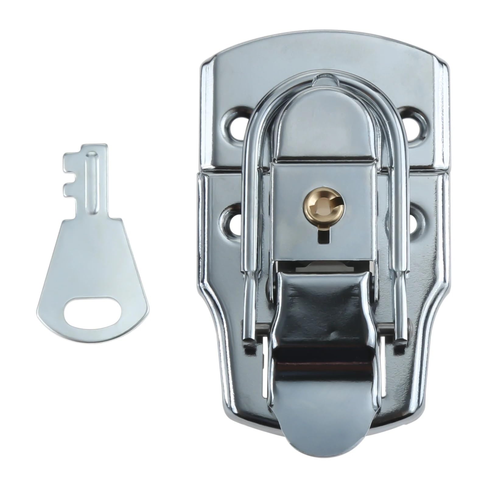 Pswbkvdblp One Color 1 Set Metal Hasp Buckle For Tool Box Case 76X45mm Electric Cabinet Toggle Latch Lock With Key Suitcase Tool Locker Hardware