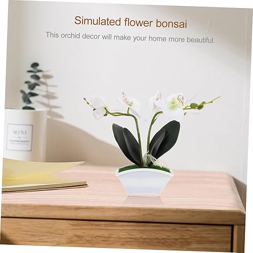 Miniatura 4 de TOYANDONA Decoración de orquídeas artificiales, bonsái, flores artificiales, flores artificiales, mini orquídeas, centros de mesa de flores para