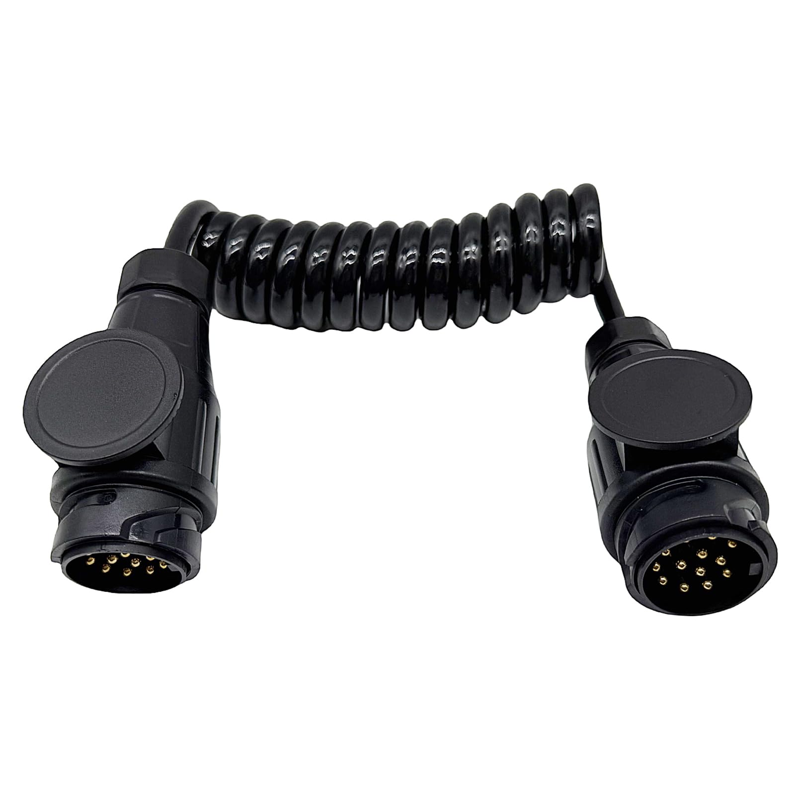 Cavo di prolunga a spirale, 13 poli su 13 poli, adattatore maschio, connettore maschio da 2 m, cavo per rimorchio, rimorchio per barca, rimorchio, caravan, roulotte