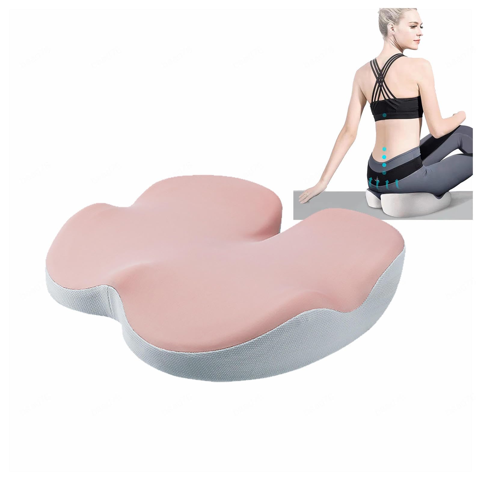 HAZARA Cojin Antiescaras Lavable Ergonómico Cojin Viscoelastico para Largas Horas Sentadas En La Oficina,Automóvil,B-Pink