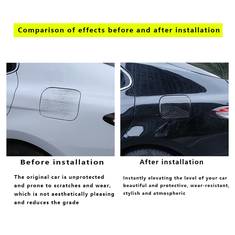 Blazeray for Toyota Camry 2018-2021 Special Anti Scratch Anti Corrosion Material Fuel Tank Cover Decorative Patch Camry Fuel Tank Protection Cover Modification Exterior Accessories .?Carbon Fiber?