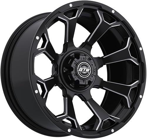 Miniatura 4 de GTW Raven - Rueda de aluminio para carrito de golf de 14 pulgadas de 14 x 7 pulgadas, rueda todoterreno con diseño exclusivo de radios en Y, negro