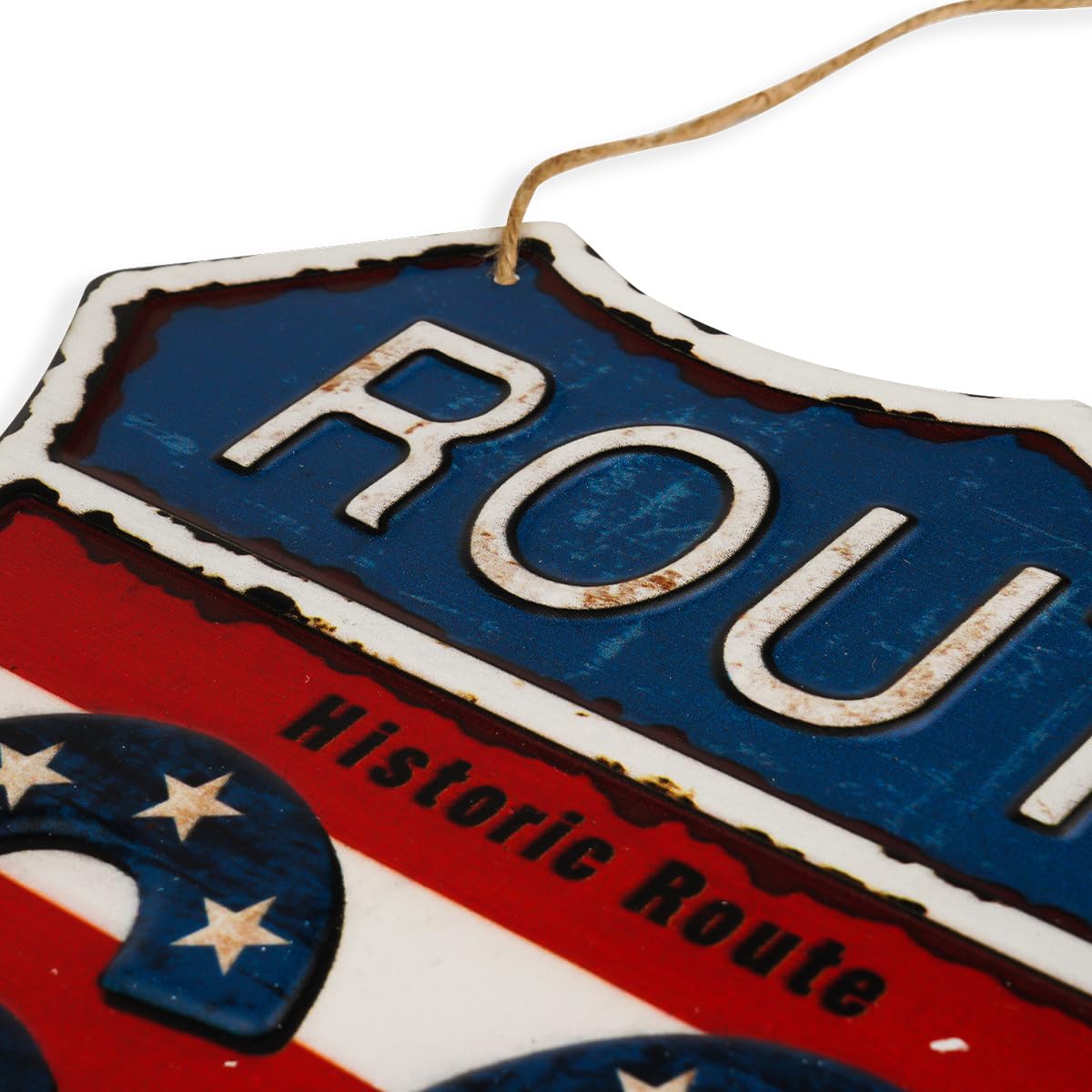 Targa Metallica USA Route 66 Vintage 20x30 Cm | Decorazione Parete Per Garage, Bar E Casa