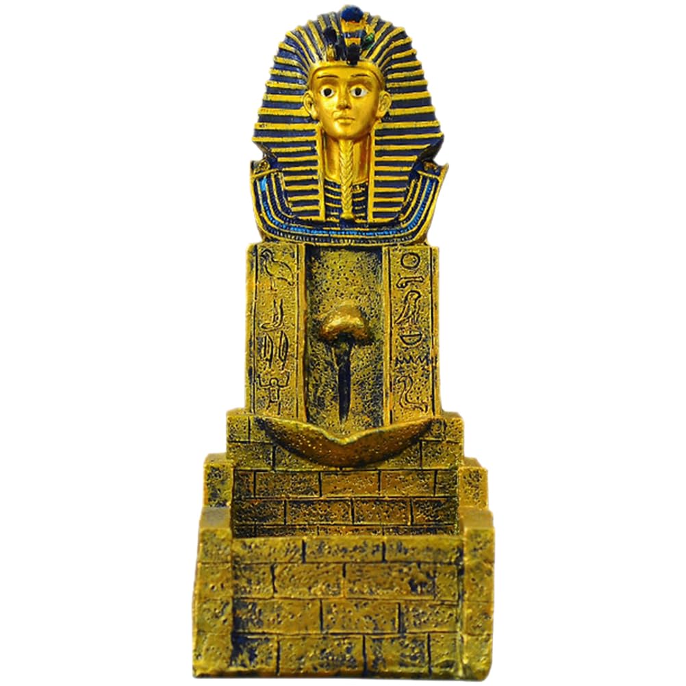NUOBESTY Porta Incenso Riflusso Stile Antico Egitto in Resina, Ornamento Dorato per Casa, Purifica L'aria e Migliora L'umore, per Natale e Sauna