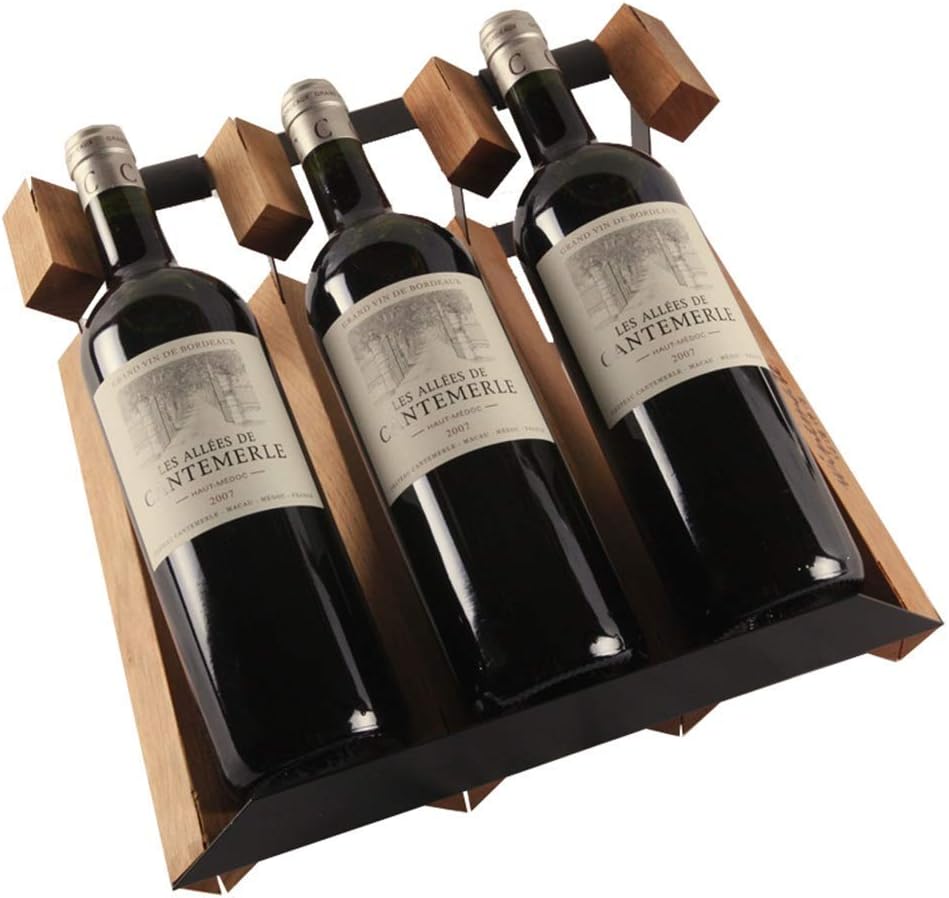 3-Tier Stackable Wine Rack— Wine Racks Compatible with Bottles Perfect Compatible with Bar Wine Cellar Basement Cabinet Pantry Holder Storage Stand (Color : Brown Size : 32x13x30cm) W