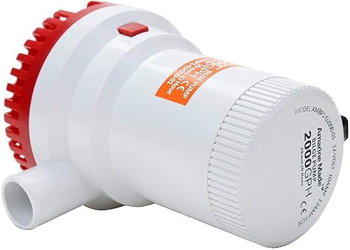 Miniatura 3 de Amarine Made Bomba de sentina no automática para barcos 2000 GPH Bomba sumergible 12V barco marino plomería eléctrica con manguera ID 1.142 in 1-18